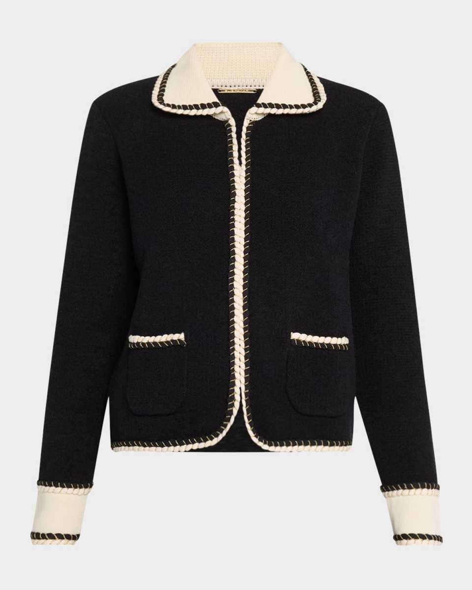 The Chantria Contrast-Trim Cardigan Jacket